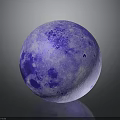 Luminous Purple Moon Model With Detailed Surface Texture And Reflective Base