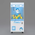 White And Blue Claw Machine With Cartoon Design Coin Operated Kids Amusement Equipment