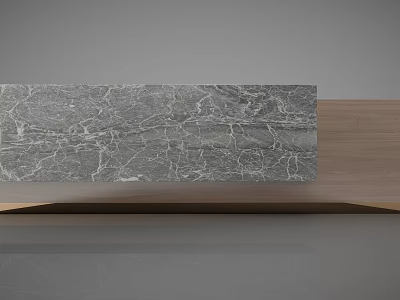 Elegant Modern Reception Desk With Marble Countertop Wooden Base And Sleek Surface 3d model