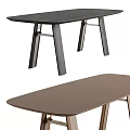 Stylish Light And Dark Wood Dining Tables With Cross Legs And Wood Grain Finish