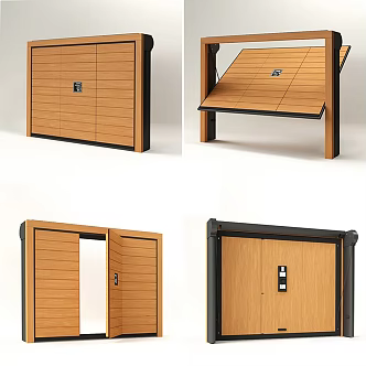 Garage door combination 3d model