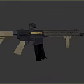 Modern Tactical Rifle with Black and Tan Finish Scope Rail System Grip and Stock Design