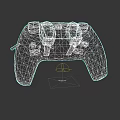 White And Black Game Controller With Ergonomic Design Wired Connection And Joysticks