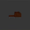 Modern Red Leather Sectional Sofa With Metal Legs And Accent Pillows