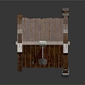 Wooden Structural Component With Cross Beams Gray Support Blocks And Textured Design
