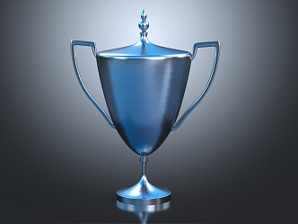 Modern Trophy Champions Trophy Silver Cup 3d model