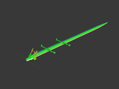 Cartoon Scene Featuring Green Dragon With Long Body And Decorative Dragon Head 3d model