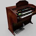 Vintage Wooden Organ With Multiple Keyboards Pedals And Classic Retro Design