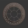 Mechanical Equipment Circular Metal Component With Radial Spokes And Perforated Rim