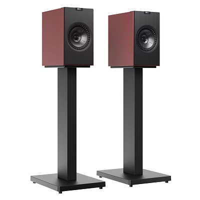 Red Audio Speakers With Black Stands Modern Design For Home Use 3d model