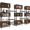 Modern Wooden Bookshelf With Multiple Shelves Holding Books And Decorative Items