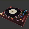 Modern Black Vinyl Turntable With Silver Platter And Tonearm For Music