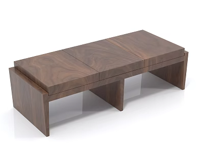 Modern Wooden Shoe Bench with Rectangular Seat and Sturdy Legs for Home Entryway 3d model