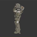 Metallic Armored Robot With Detailed Mechanical Body And Shiny Armor Components