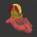 Woman With Red Hair In Fur Clothing And Metal Armor 3D Sculpture