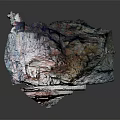 Irregular Natural Rock Cave Structure Featuring Colorful Pink Blue Green Surface And Reflective Base