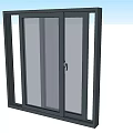 Modern Black Frame Sliding Door With Clear Glass Panel And Sleek Design
