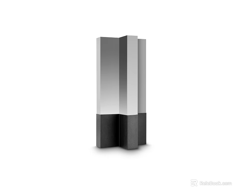 Modern Geometric Table Lamp With Black And White Multi Faceted Minimalist Design 3d model 