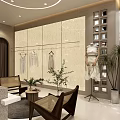 Modern Clothing Store Exterior Featuring Glass Doors Display Windows Mannequins And Plants