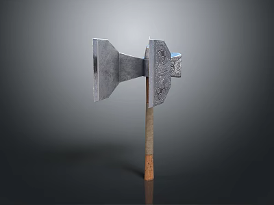 Rustic Metal Axe Design With Wooden Handle And Sharp Blade 3d model