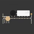 Modern Geometric Decorative Ornament Set With Black White Gold For Home Table Decor