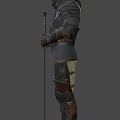 Black Medieval Style Armor With Metallic Design Shoulder Plates Chest Armor And Hand Guards