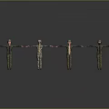 Four Game and Movie Characters in Different Military Camouflage Outfits with Arms Outstretched Pose