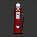 Vintage Red Esso Gas Pump with Classic Display and Fuel Hose