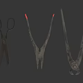 Black Hand Tools Including Scissors And Different Pliers For Workshop Or DIY Use