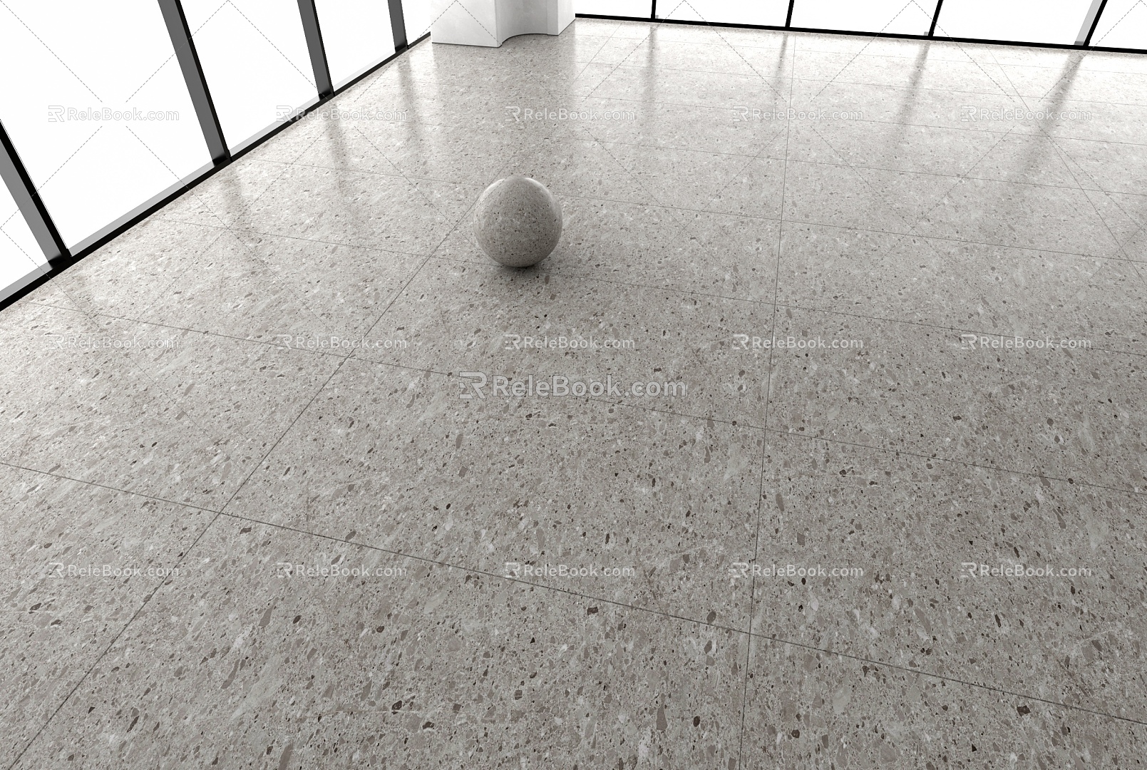 gray terrazzo floor tile 3d model