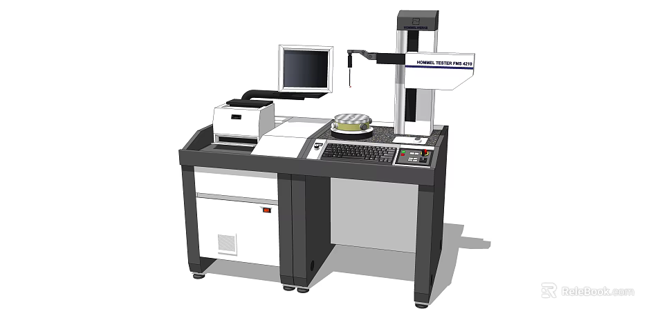 Precision Coordinate Measuring Machine Workstation With Computer Monitor Control Panel And Rotary Table 3d model 