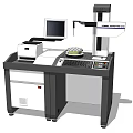 Precision Coordinate Measuring Machine Workstation With Computer Monitor Control Panel And Rotary Table