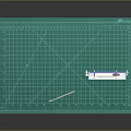 DIY Small Furniture Craft Model On Green Cutting Mat With Utility Knife