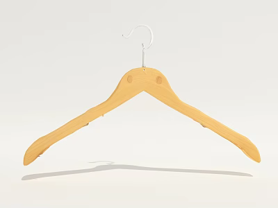 Sturdy Wooden Hanger With Metal Hook Simple Design for Hanging Clothes 3d model