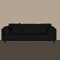 modern double sofa leather sofa 3d model