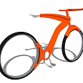 Orange Modern Bicycle With Sleek Aerodynamic Frame And Large Wheels