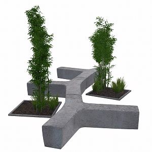 Modern Bamboo Plant Decoration 3d model