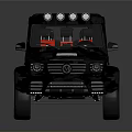 Rugged Off Road Car With Black Camouflage Exterior Red Seats And Roof Spotlights