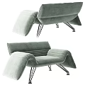 Modern Blue Upholstered Accent Chair With Structured Arms And Sleek Metal Legs Design