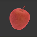 Fresh Red and Yellow Striped Apple With Stem on Dark Background Showing Reflection