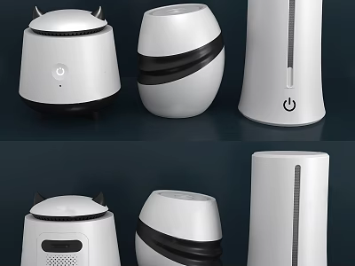 Sleek Modern Daily Use Appliances In White With Assorted Shapes For Home Interiors 3d model