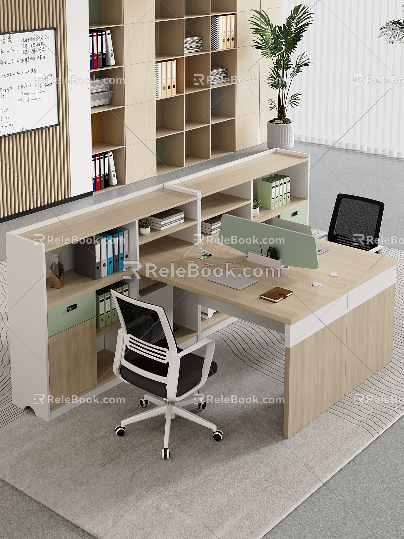 Modern Financial Table Office Table and Chair Staff Table 3d model