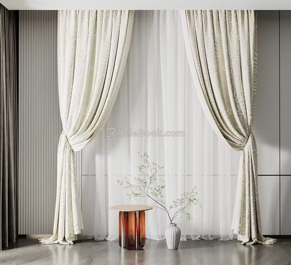 Modern Curtain Pattern Curtain 3d model