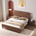 Modern Bedroom Interior Design With Wooden Bed Frame Wall Art And Nightstands