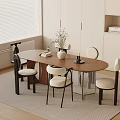 Middle style dining table and chair combination 3d model