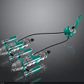 Turquoise And Silver Electric Power Drills With Multiple Components And Cables 3d model
