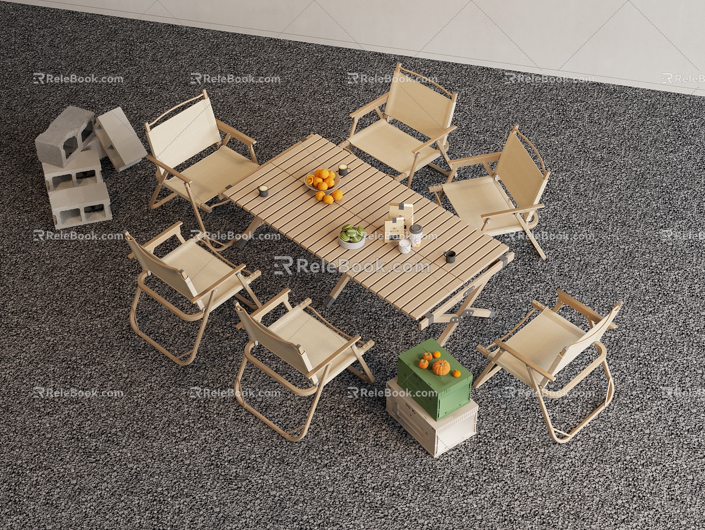 Outdoor Leisure Table and Chair Casual Camping Table and Chair Cafe Table and Chair Combination Folding Table and Chair Snack Fruit Coffee Coffee Cup model