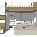 Modern Wooden Bunk Bed With Staircase Lower Bed Mattress Pillows And Storage