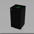 Modern Black Electronic Appliance With Top Grille Green Indicators And Compact Design