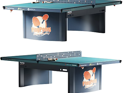 World Solid Wood Table Tennis Table 3d model